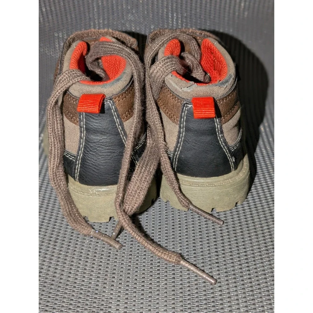 Carter's Ronald Toddler Boots Size 5 Brown Black Hook Loop Hiking Shoes